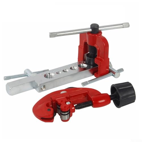Bremsleitungs-Bördelwerkzeug Set Reparatur Messingschlauch Metrisch 6 Matrizen 3-28mm Stahl für Kupfer Aluminium Rohre 45 Grad Präzision Auto Sanitär Klimaanlage Heizsystem(Inch Set) von URPIZY