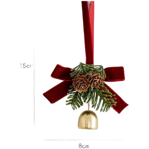 Christbaumschmuck Hängende Dekorationen mit Glöckchen und Kiefernzapfen aus PVC Eisen Stoff für Weihnachtsbaum und Feiertage Innenbereich(Option A) von URPIZY