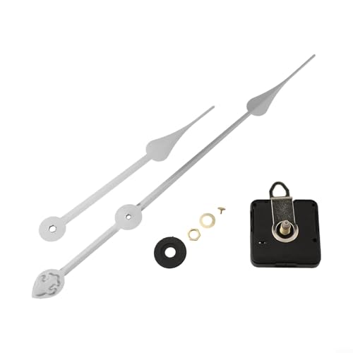 DIY Quarzuhr Uhrwerk Ersatz Silent Mechanismus Kit Präzise Zeitanzeige Geräuschloses Uhrwerk für Reparatur Austausch oder eigene Wanduhr Geeignet für 50-60cm 5-8mm Uhrenplatte(Silver 2) von URPIZY