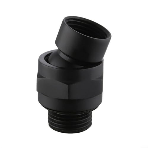 Duschverbinder Kugelgelenk, Duschkopf-Anschluss, drehbarer Kugeladapter, Duschkopf-Drehgelenk-Adapter, Messing, verstellbare Duscharmverlängerung (schwarz) von URPIZY