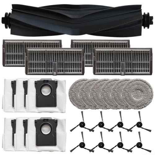 Ersatz-Hauptbürste, Seitenbürste, Filter, Wischmopp, Staubbeutel Set Für MOVA P10 Pro-Ultra Roboterstaubsauger Zubehör Reinigungsset Ersatzteile, Staubsaugerroboter Ersatzteile(B) von URPIZY