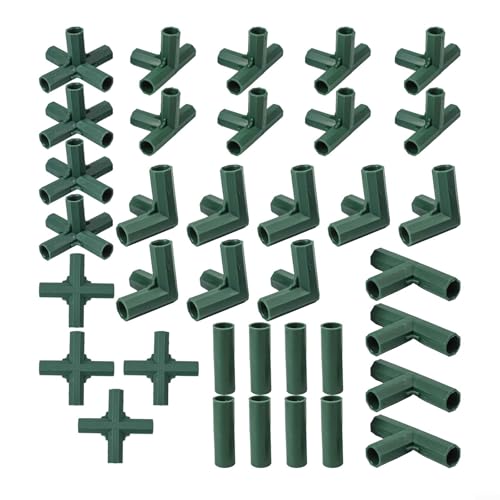 Gewächshausverbinder 36 Stück Für 16 mm Rohre Robuste Kunststoffkonstruktion Vielseitige 3-4-5-Wege-Verbindung Für Gewächshaus Blumenregal Möbelregal Wetterfest Grün von URPIZY