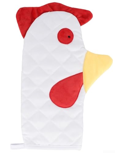 Heat Resistant Oven Mitts Featuring Rooster Design, Lightweight Linen for Everyday Kitchen Use (1pcs) von URPIZY