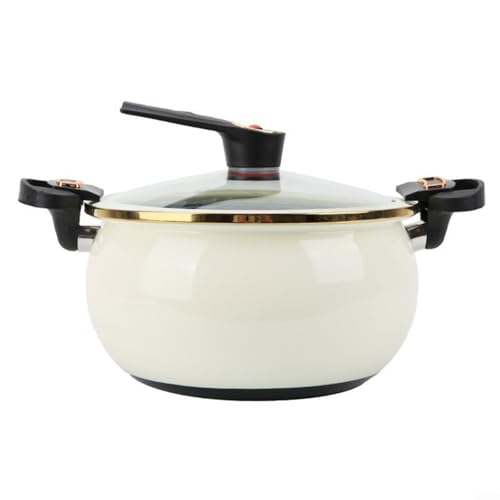 Herdtopf 8L Emaille Schnellkochtopf Große Kapazität für Zuhause Doppelgriff Weißer Kochtopf für Suppe und Eintopf Vielseitiger Einsatz in Küche(white) von URPIZY