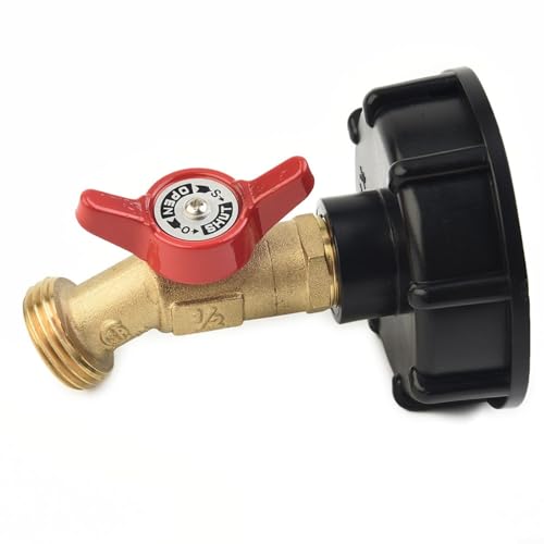 IBC Tank Adapter 2 Zoll Für 275-330 Gallonen Wassertank Mit Messingwasserhahn Gartenschlauchanschluss S60X6 Gewinde Auslaufventil Für Regenwassertank von URPIZY
