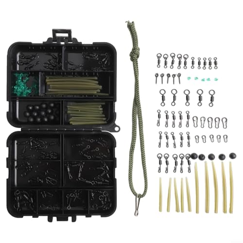 Karpfenangel-Zubehörbox 301-teiliges Set Edelstahl und Gummiharz mit Haken und Wirbeln für Süßwasser und Salzwasser praktische Aufbewahrung für Angler portable Box 11,5x9x3cm geeignet Karpfenangel-Zubehörbox 301-teiliges Set Edelstahl und Gummiharz mit Haken und Wirbeln für Süßwasser und Salzwasser praktische Aufbewahrung für Angler portable Box 11,5x9x3cm geeignet von URPIZY