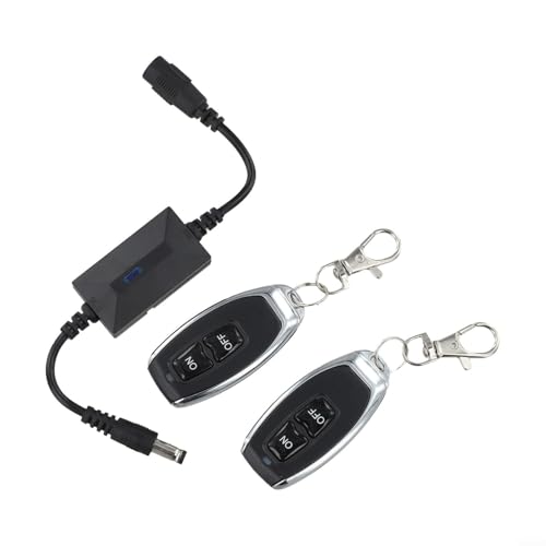 Kompakter DC 3 6V bis 24V Wireless RF Schalter Stromanschluss für LED Lichtstreifen Leselampen Lüfter 433MHz Fernsteuerung mit 50m Reichweite 5 Modi Überall einsetzbar für Zuhause oder Büro(B) von URPIZY