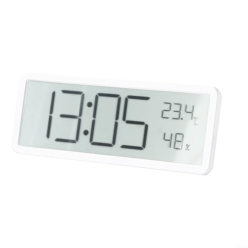 LCD Digitale Wanduhr LED Anzeige Temperatur- und Feuchtigkeitsanzeige USB oder Batterie Zeit- Datum- und Wochenanzeige Modernes ABS-Design Für Zuhause Büro Tisch oder Wand(white) von URPIZY
