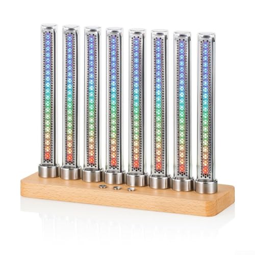LED Musik Licht mit 8 Röhren Holzbasis und 41 Anzeigemodi Schallpegelmesser mit Mikrofon AGC Algorithmus Lärmfilter Helligkeitsanpassung für Schreibtisch für Deko Musikliebhaber LED Musik Licht mit 8 Röhren Holzbasis und 41 Anzeigemodi Schallpegelmesser mit Mikrofon AGC Algorithmus Lärmfilter Helligkeitsanpassung für Schreibtisch für Deko Musikliebhaber von URPIZY