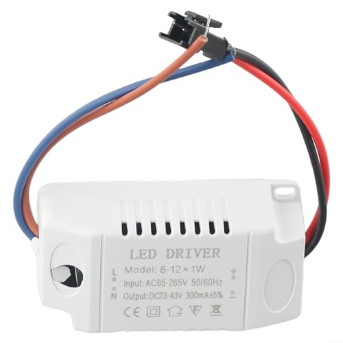 LED Trafo 8-12W LED Treiber,LED Transformer Driver Eingang AC 85–265V Ausgang DC 24–46V Konstantstrom 300mA LED Netzteil Leistungstransformator für Deckenleuchte Flächenleuchte(1 Stück) von URPIZY