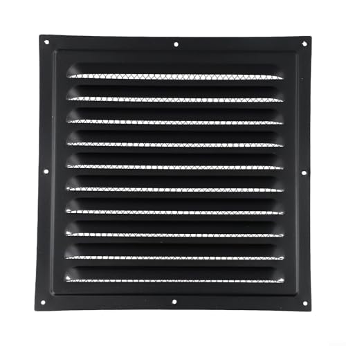 Lamellen-Entlüftungsgitterabdeckung Edelstahl Insektenschutz Schutz für HLK-Systeme Luftzirkulation Belüftungsgitter robust Schwarz 25x25 cm Decken Seitenwände Gewerbliche Räume(1pcs) von URPIZY