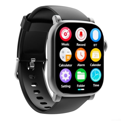 MP3 Player Sportuhr mit 2 01 Zoll HD Touchscreen AVI Video Wiedergabe Metallgehäuse tragbarem externen Lautsprecher und TF Kartenfach bis zu 128G für Training Reisen und Alltag(Black Gray 16GB) von URPIZY