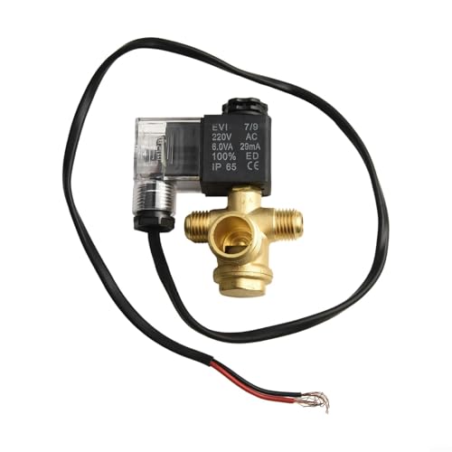 Magnetventil Luftkompressor Ölfrei Geräuscharm Rückschlagventil Aluminiumguss Leise Installation Kompatibel Schwarz Gold Verschiedene Größen Für Luftpumpen Druckluftgeräte Werkzeuge(C) von URPIZY