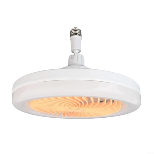 Mini E27 LED Deckenventilator 10 Zoll mit Fernbedienung Drei Lichtfarben Einstellbar Timer Funktion Energiesparend Kompaktes Weißes Design Für Schlafzimmer Studentenwohnheim Kleine Räume(B) von URPIZY
