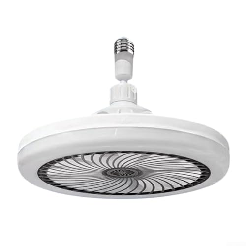 Mini E27 LED Deckenventilator 10 Zoll mit Fernbedienung Drei Lichtfarben Einstellbar Timer Funktion Energiesparend Kompaktes Weißes Design Für Schlafzimmer Studentenwohnheim Kleine Räume(C) von URPIZY