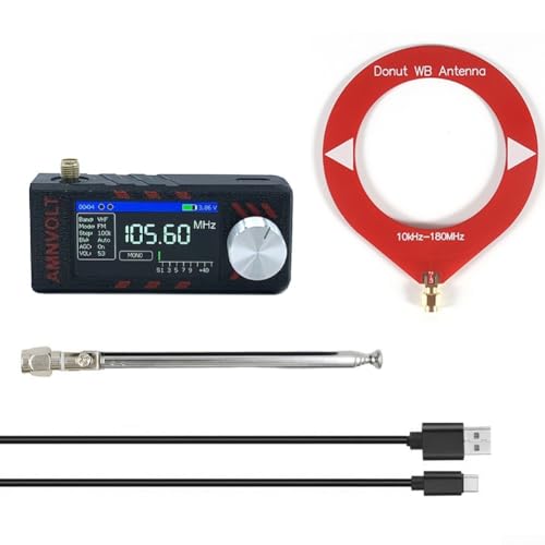 Mini SI4732 Radio Vollband-Empfang 1 9 Zoll Farbdisplay Eingebauter Lautsprecher Unterstützung für Firmware Updates AM FM LSB USB Akku 800mAh mit Antenne für unterwegs oder Zuhause(red) von URPIZY