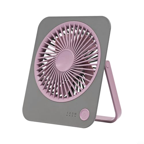Mini Wiederaufladbarer Tischventilator mit 1200mAh Akku 4 Geschwindigkeitsstufen Leiser Betrieb USB Lüfter für Schlafzimmer Büro Reise(Gray) von URPIZY