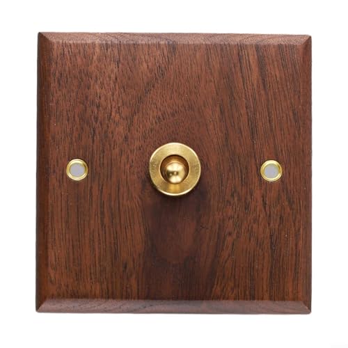 Nostalgie Kippschalter Licht Schalter Aus Walnussholz Mit Messinghebel 1/2 Weg Retro Wand Schalter Für Deckenventilator Beleuchtung Vintage Design 86X86mm Braune(1 Gang) von URPIZY