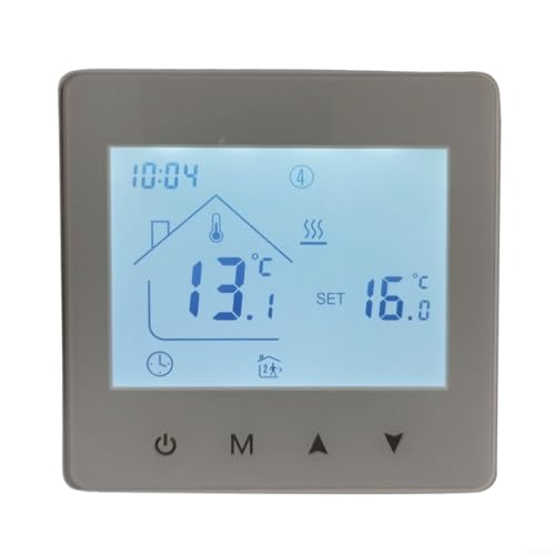 Programmierbarer Thermostat Touchscreen Temperaturregler für Heizkessel 5-60°C Wochenprogrammierung 5+2/6+1/7 Tage Memory-Funktion Frostschutz 86x86mm Weiß von URPIZY