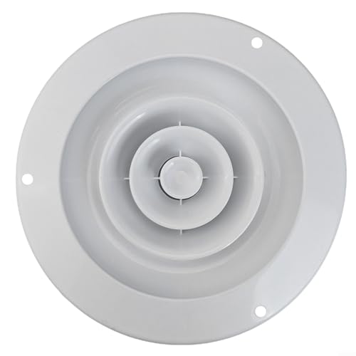 Rundes Lüftungsgitter ABS Einstellbarer Luftstrom Wand- oder Deckenmontage Abnehmbares Panel Leise Funktion Für Badezimmer Küche Büro 250mm 300mm 310mm Weiß Modernes Design(300) von URPIZY