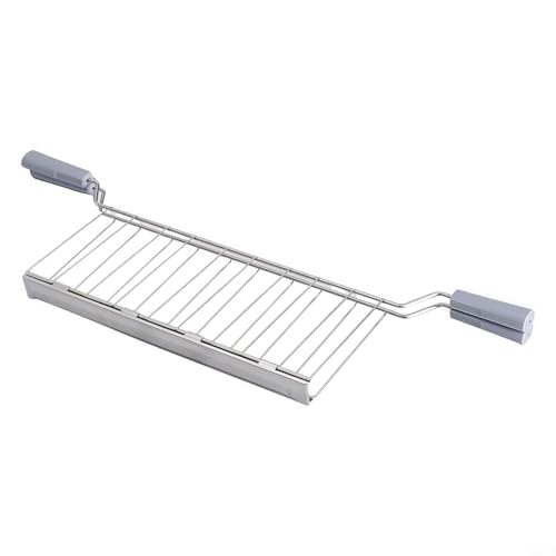 Sandwich Toaster Cage mit Hitzefesten Griffen 43CM Edelstahl Brothalter Clip für Toaster Zubehör Wiederverwendbar(Gray) von URPIZY