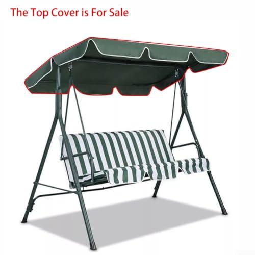 Schaukelstuhl Top Abdeckung 210D Oxford Wasserdicht Staubschutz Ersatzdach für Dreisitzer Schwingstuhl Verstärkte Ecken UV-Schutz Garten Terrasse Beige Kaffee Grün(Green) von URPIZY