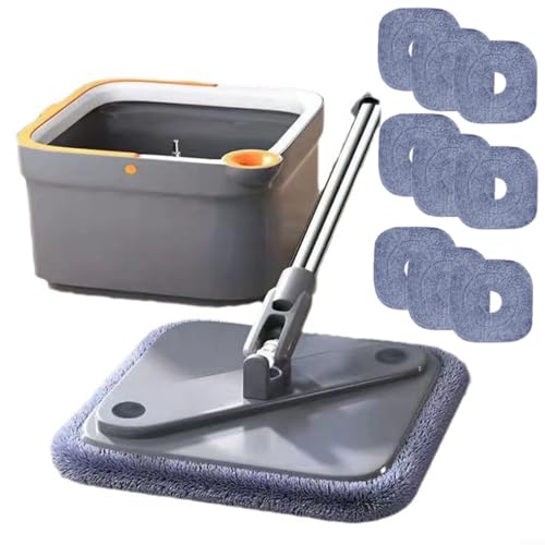 Self Wash Mop 360° Rotating Mop Self Wash Rotating Mop And Bucket Separate Clean And Dirty Water Microfiber Mop & Bucket Set (D) von URPIZY