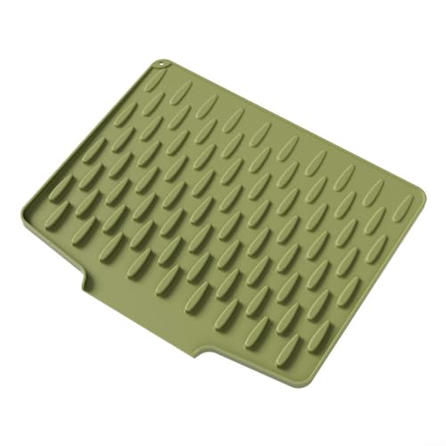 Silikon Abtropfmatte Geschirr Spülbecken Untersetzer Hitzebeständige Küchenmatte mit Rutschfeste Oberfläche für Töpfe Geschirr 40x33cm(Green) von URPIZY
