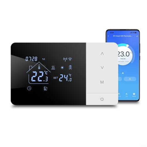 Smart WiFi Thermostat, Heizungs- und Kühlthermostat, für Gasthermen, programmierbarer Raumthermostat mit Touchscreen, App- und Sprachsteuerung für Tuya, für Smart Life Smart WiFi Thermostat, Heizungs- und Kühlthermostat, für Gasthermen, programmierbarer Raumthermostat mit Touchscreen, App- und Sprachsteuerung für Tuya, für Smart Life von URPIZY
