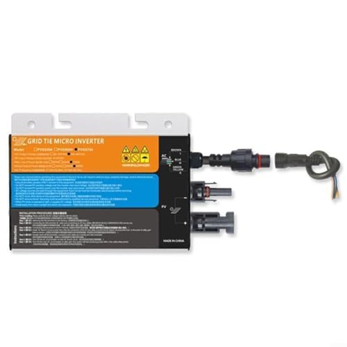 Solar-Grid Tie Wechselrichter 120-700W DC10.8-60V zu AC220V MPPT-Reiner Sinus Wechselrichter Hohe Effizienz Natürliche Kühlung Kompakt Leicht Aluminiumlegierung Schwarz(600W) von URPIZY