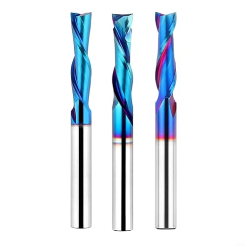 Spiral Router Bit 6.35mm Schaftfräser 2 Schneiden Nutfräser CNC Holzbearbeitung Werkzeug mit Hartmetallschneide für Oberfräse(3pcs) von URPIZY