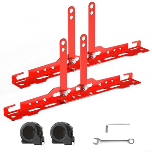 Spureinstellung Werkzeug Set für Auto Räder Toe Alignment Platte Radeinstellung Messwerkzeug mit Messband für SUV LKW PKW(Orange-Red) von URPIZY