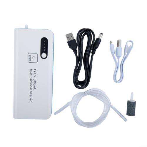 Tragbare Angelbelüftungspumpe mit USB-Aufladung Lithium-Akku Leiser Motor mit Licht Edelstahlclip für Köderbehälter und unzerbrechlichem Luftstein 3000mAh Angeln Nachtangeln Weiße ABS Tragbare Angelbelüftungspumpe mit USB-Aufladung Lithium-Akku Leiser Motor mit Licht Edelstahlclip für Köderbehälter und unzerbrechlichem Luftstein 3000mAh Angeln Nachtangeln Weiße ABS von URPIZY