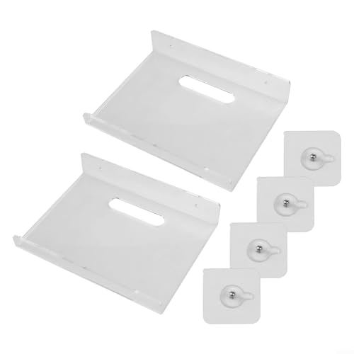 Transparenter Acryl Wandregal Organizer Ohne Bohren Badezimmer Küche Wohnzimmer Aufbewahrung Regals Duschablage Selbstklebend Wasserdicht Badregal Für Shampoo Handtücher Gewürzgläser(30 * 20 * 4cm) von URPIZY