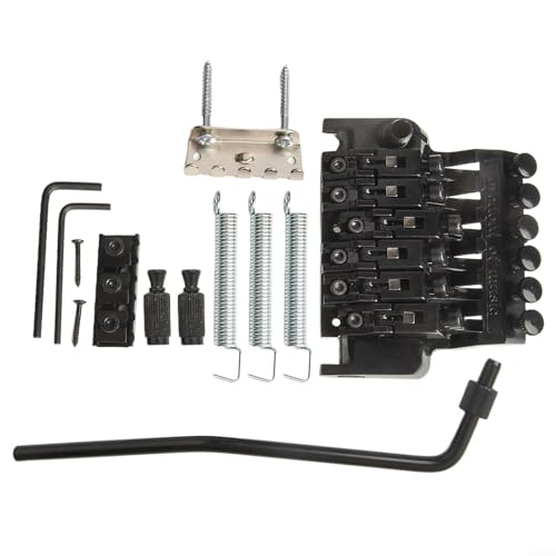 Tremolo Bridge Set Double Locking für Elektrische Gitarre Floyd Rose Style Ersatz Zinklegierung Inklusive Schrauben Für Ibanez und diverse E-Gitarren Schnellinstallation Präzise Einstellung(Black) von URPIZY