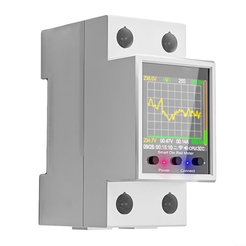 URPIZY 100A Smart Stromzähler DIN-Rail WiFi Energiezähler Mit Fehlerstromschutz Schalter Für Tuya Hausautomation System(WiFi switch) von URPIZY