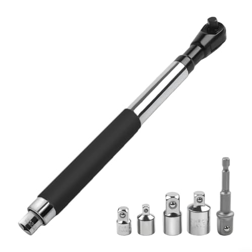 URPIZY 2-in-1 Automatischer Ratschenschlüssel Drehmomentschlüssel Verlängerung Werkzeug Mit Schlankem Design 38-14mm Steckschlüsseleinsatz Für Autoreparatur Klempnerarbeit(6pc) von URPIZY