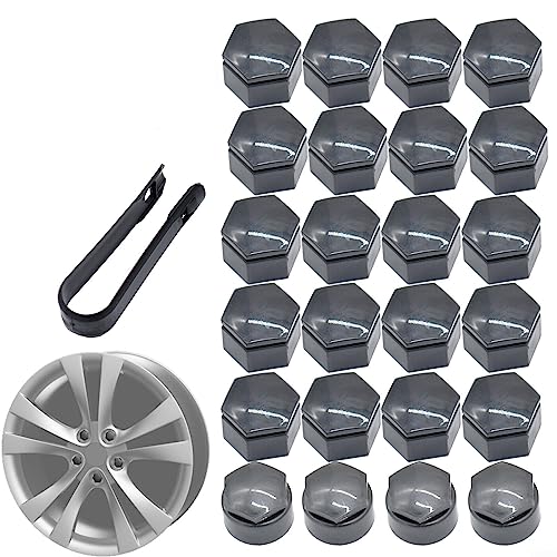 URPIZY 24 Stück 22 mm Universal-Räder, Muttern, Abdeckungen für Radmuttern, mit Werkzeug zum Entfernen von Verschlusskappen, Baujahr 2010–2017 von URPIZY