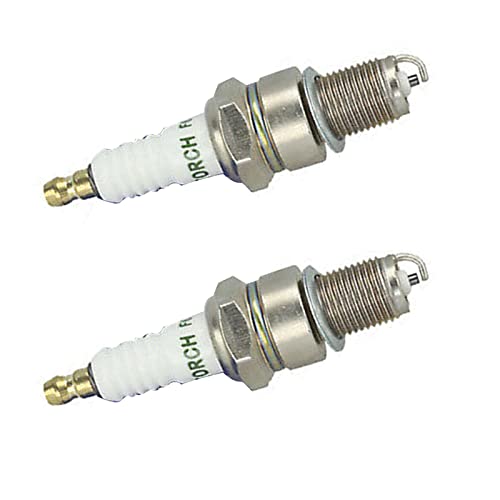 URPIZY 2er-Pack Zündkerze Für Rasenmäher Strimmer Freischneider Rasentrimmer Kettensäge Heckenschere Cutter Ersatzzubehör für F6RTC (BPR6ES) Zündkerze von URPIZY