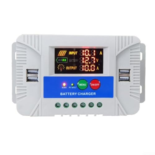URPIZY 30A Solar Laderegler LCD Display Controller Mit Temperatursensor Für 12V/24V Batterien Mit 4 USB Anschlüssen Und 3-Stufen Ladetechnik von URPIZY