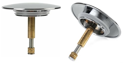 URPIZY 70 mm Badewannenstöpsel Waschbecken-Ablaufstopfen, universeller Waschbeckenstöpsel, Badezimmer, Küche, verstellbar, Vollkupfer-Chrom, Pop-Up-Klickstopfen (2 Stück) von URPIZY