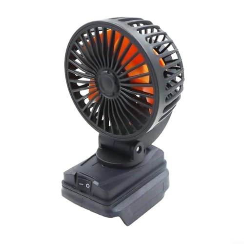 URPIZY 8V Akku Werkstatt Ventilator Mit Doppel USB Anschluss Für Baustelle Camping Tragbar Oszillierend 5-Stufen Drehzahlregelung(black) von URPIZY