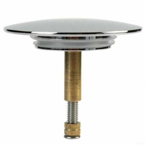 URPIZY Ablaufstopfen für Waschbecken, Badezimmer, Küche, 70 mm, verstellbar, Vollkupfer, Chrom, Push-Pop-Up-Klick (1 Stück) von URPIZY