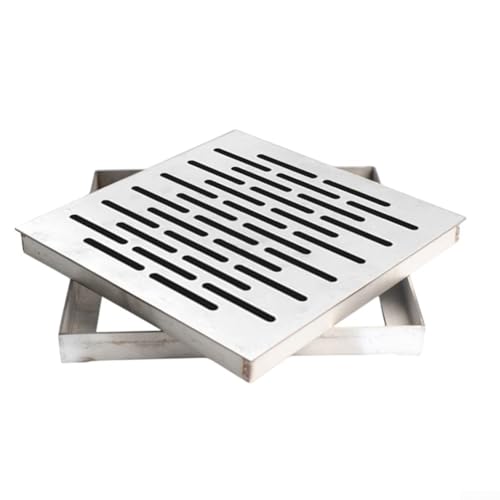 URPIZY Bodenablauf-Abdeckung Quadratisch Edelstahl Rutschfest Schnellentwässerung 150X150/200x200/250x250/300x300mm Für Außenbereich Straßen Schulen Plätze Wohnbereiche Rostbeständig(250*250*20mm) von URPIZY