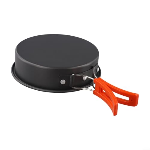 URPIZY Camping Bratpfanne Set 3 Größen Antihaftbeschichtet Aluminium Leicht Faltbar Outdoor Kochgeschirr Für 2-3 Personen Hitzebeständig Schnelle Wärmeübertragung(Small) von URPIZY