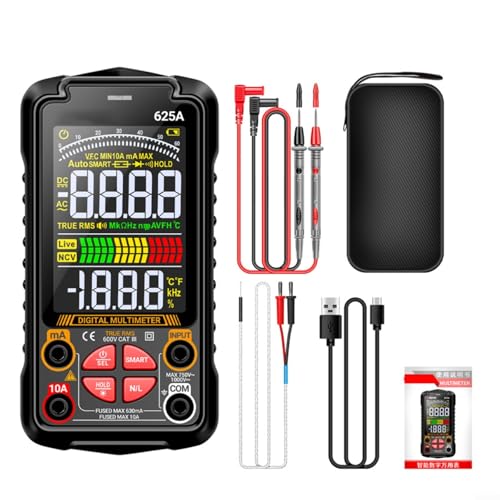 URPIZY Digital Multimeter 625A Professionelles Messgerät Mit Wiederaufladbarem Akku LCD Display Spannungsprüfer Für Elektrische Tests AC/DC Strom Widerstand Frequenz von URPIZY