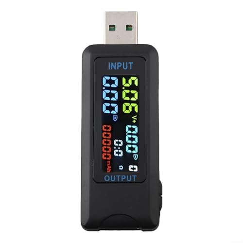 URPIZY Digital Multimeter USB Typ-C Spannungsmesser Stromzähler Mit IPS LCD Display Für Ladegerät Netzteil Stromversorgung Kapazität Leistung Temperatur Prüfgerät(USB) von URPIZY