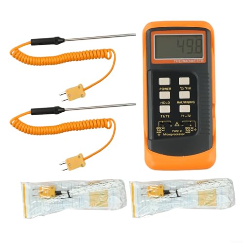 URPIZY Digital Thermocouple Thermometer 6802 II Doppelkanal K-Typ Thermoelement Mit 4 Sonden Für BGA HVAC Temperaturmessgerät LCD Display -50°C Bis 1300°C URPIZY Digital Thermocouple Thermometer 6802 II Doppelkanal K-Typ Thermoelement Mit 4 Sonden Für BGA HVAC Temperaturmessgerät LCD Display -50°C Bis 1300°C von URPIZY