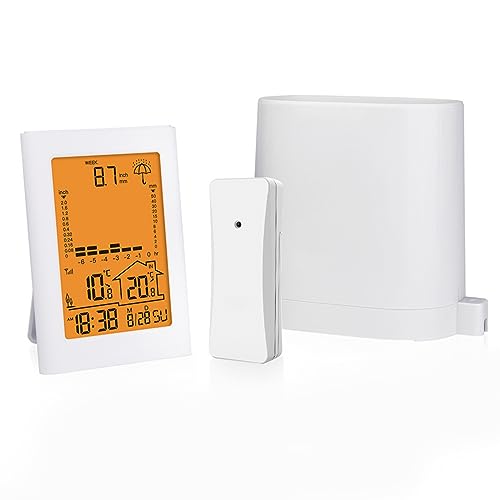 URPIZY Digitale Wetterstation Funk mit Außensensor Regenmesser Temperaturstation Digital Funkwetterstation mit Innen Außen Temperatur- und Luftfeuchtigkeit Wettervorhersage,Wecker,Uhrzeitanzeige,B URPIZY Digitale Wetterstation Funk mit Außensensor Regenmesser Temperaturstation Digital Funkwetterstation mit Innen Außen Temperatur- und Luftfeuchtigkeit Wettervorhersage,Wecker,Uhrzeitanzeige,B von URPIZY