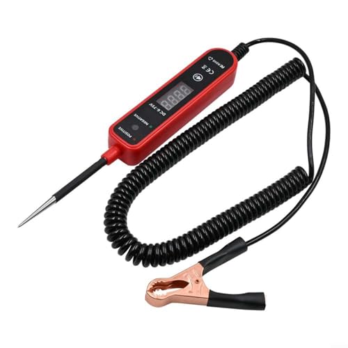 URPIZY Digitaler Spannungsprüfer 4-60V DC Auto Circuit Tester LED-Anzeige Durchgangsprüfer Für Fahrzeug Stromkreiserkennung Mit Verlängerungskabel(Emery is Black) von URPIZY